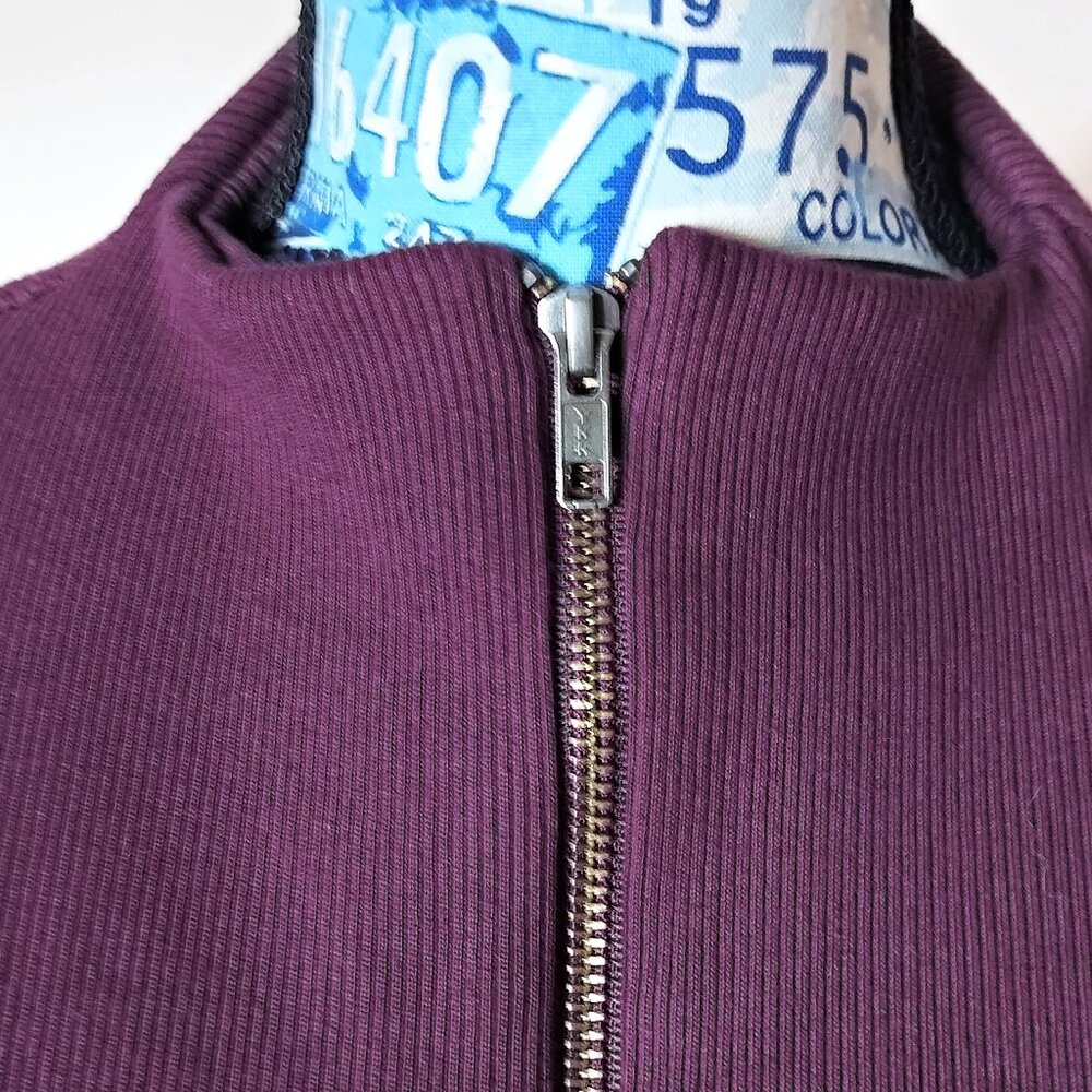 JOAH BROWN Half Zip Crop Pullover Sweatshirt Highneck Athleisure Plum Purple S/M - Picture 10 of 13